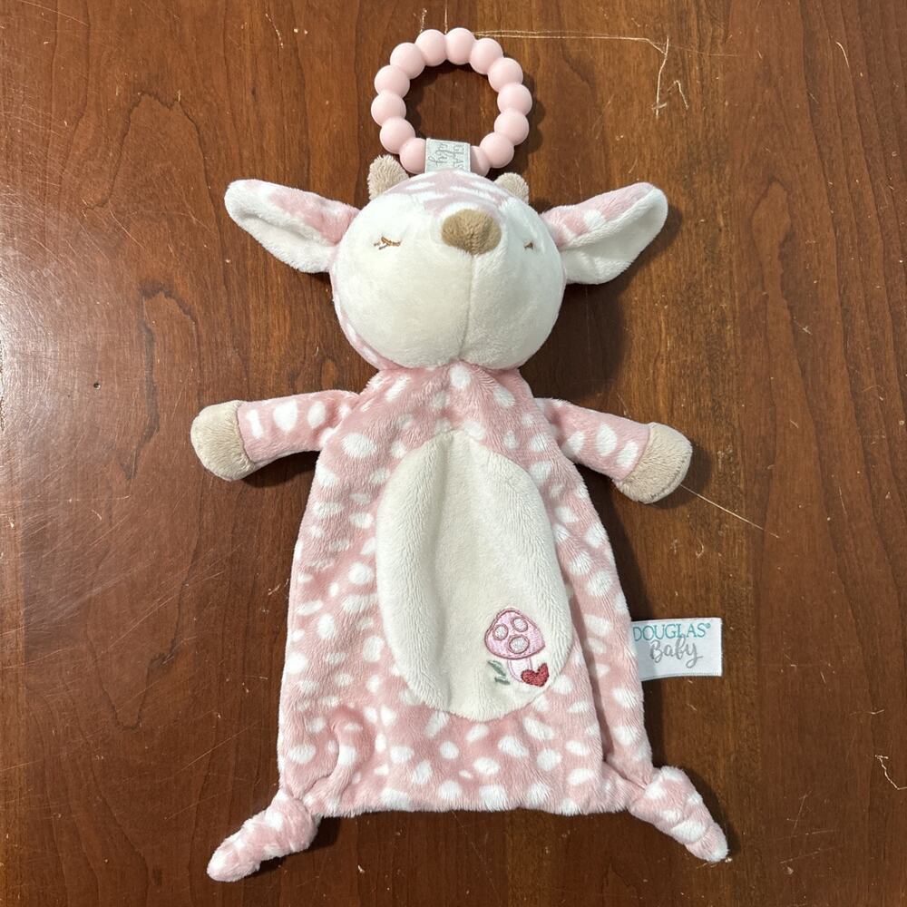 Douglas Baby Farrah Pink Fawn Deer Lil Sshlumpie Teether Knotted Plush Lovey